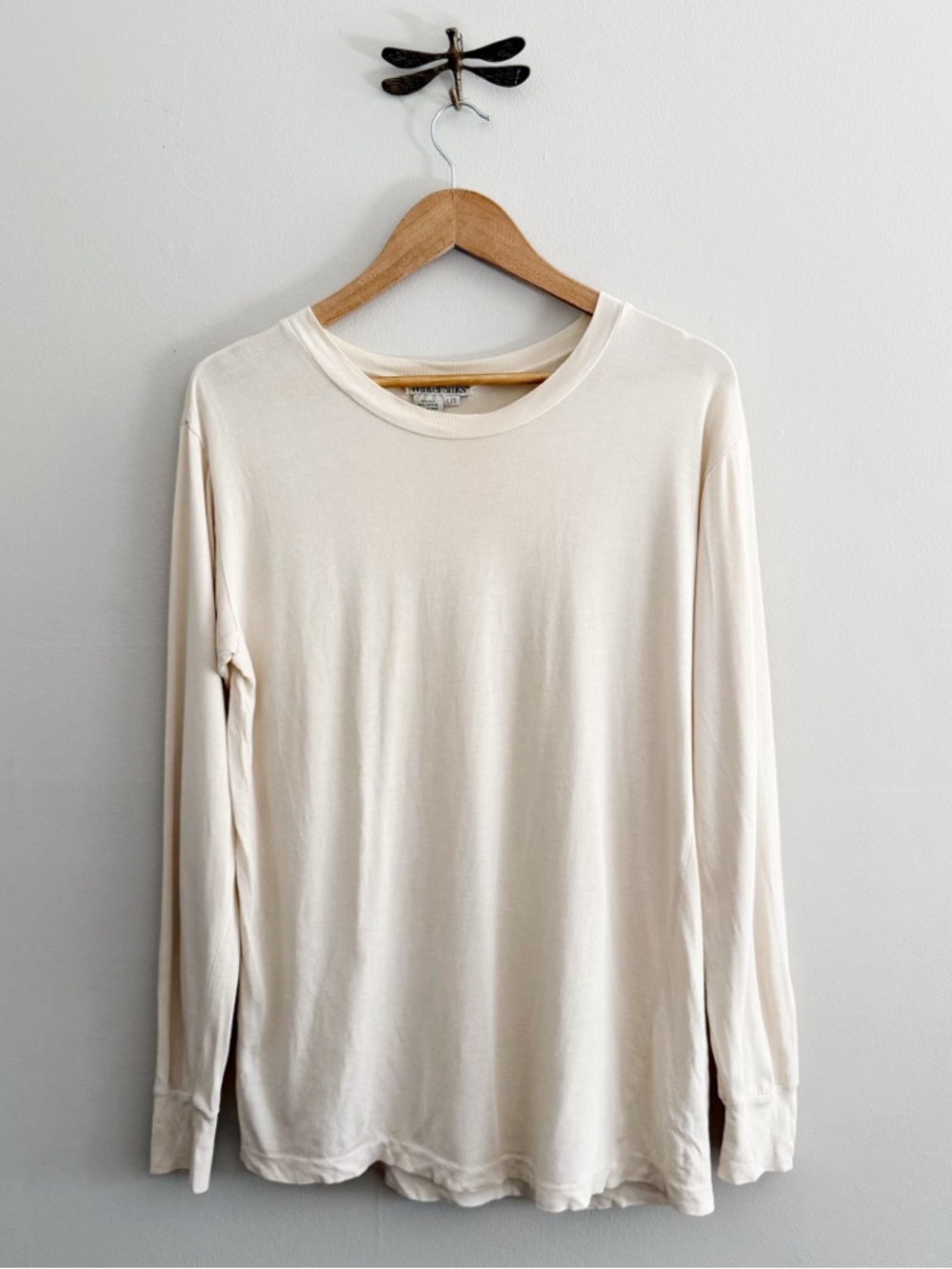 WinterSilks Vintage Cream Silk and Cotton Base Layer Large Tall